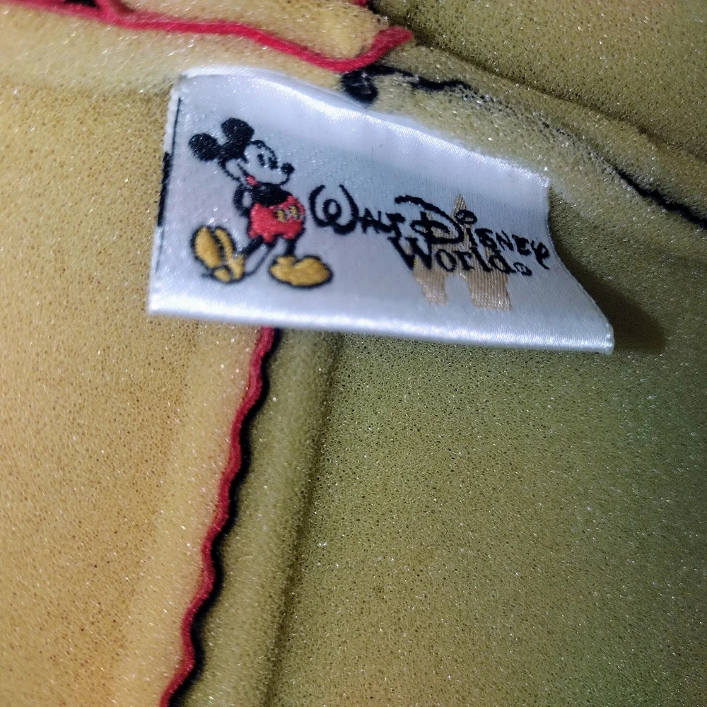 Walt Disney World Mickey Mouse Plush Velvet Top Hat Red Black Stripe Ears Unisex